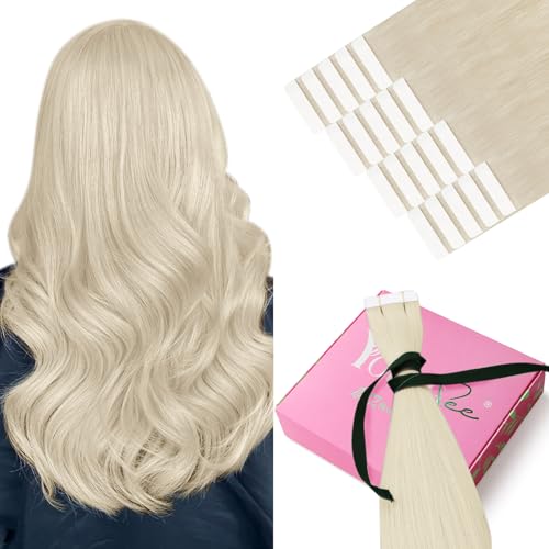 YoungSee Tape Extensions Platinblond Tape Extensions Echthaar Blond 40 cm Echthaar Extensions Tape Seamless Tape in Extensions Echthaar 50g Tape Haarverlangerung Echthaar fur Damen #60A YoungSee Tape Extensions Platinblond Tape Extensions Echthaar Blond 40 cm Echthaar Extensions Tape Seamless Tape in Extensions Echthaar 50g Tape Haarverlangerung Echthaar fur Damen #60A von YoungSee