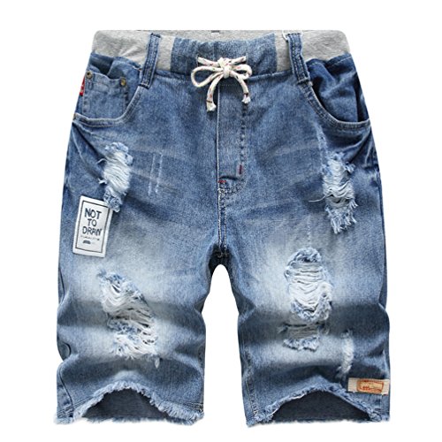 YOUNGSOUL Jungen Shorts Bermuda Jeansshorts Kinder Sommer Cargo Kurze Hose 122-128 Stonewash Denim von YOUNGSOUL