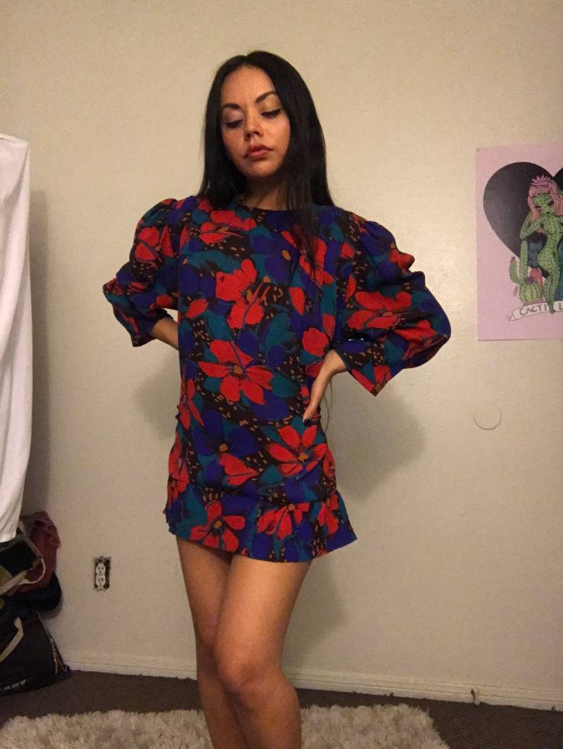 Vintage Retro Blumen Tunika Top Bluse von YoungerSibling