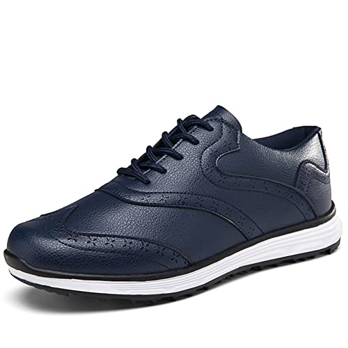 Youngtie Golfschuhe Herren Atmungsaktive den Außenbereich wasserdichte rutschfeste Gummisohle Ganzjährige Sportschuhe Blau EU 43 von Youngtie