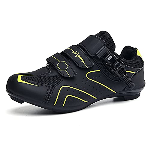 Herren Fahrradschuhe Damen Professionelle Rennradschuhe Kompatibel mit SPD und Look Delta Cleats Indoor Peloton Fahrradschuhe, Braun - schwarz / grün - Größe: 40/41 EU von Youngtie