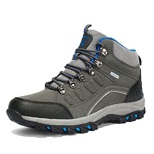 Youngtie Damen Herren Wanderschuhe Wasserdichte Trekkingschuhe Damen Wanderstiefel Outdoor Walking Sneakers Rutschfest Bequem Grey 245 von Youngtie