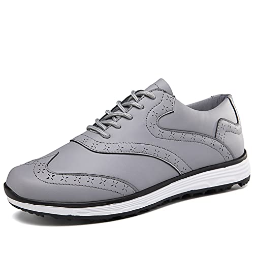 Youngtie Golfschuhe Herren Atmungsaktive den Außenbereich wasserdichte rutschfeste Gummisohle Ganzjährige Sportschuhe Grau EU 42 von Youngtie