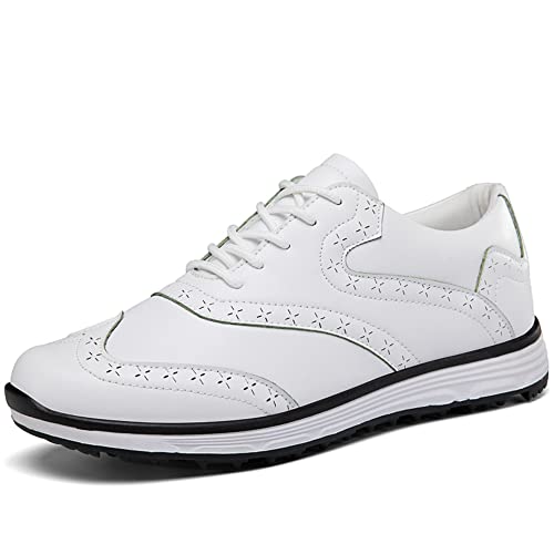 Youngtie Golfschuhe Herren Atmungsaktive den Außenbereich wasserdichte rutschfeste Gummisohle Ganzjährige Sportschuhe Weiß EU 39 von Youngtie