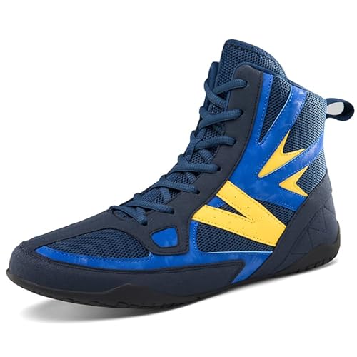 Youngtie Herren Boxschuhe Pro Wrestling Schuhe Damen Fitness Training Boxer Profischuhe Blau EU 40 von Youngtie