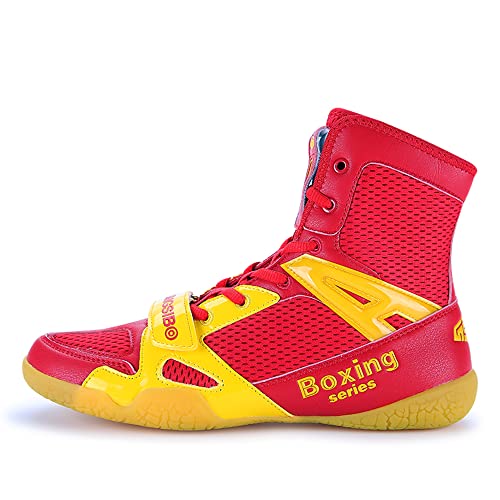 Youngtie Herren Boxschuhe Pro Wrestling Schuhe Jungen Fitness Training Boxschuhe Rot EU 36 von Youngtie