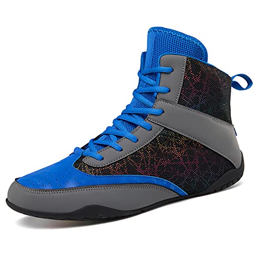 Youngtie Herren Boxschuhe Profi Wrestling Schuh Fitness Trainingsschuhe Damen Boxstiefel Blau EU 43 von Youngtie