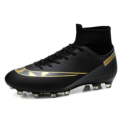 Youngtie Herren Fußballschuhe Spikes Outdoor Wettkampftraining Professionelle Sportschuhe Fußballschuhe Jungen Sportschuhe Schwarz 260 von Youngtie