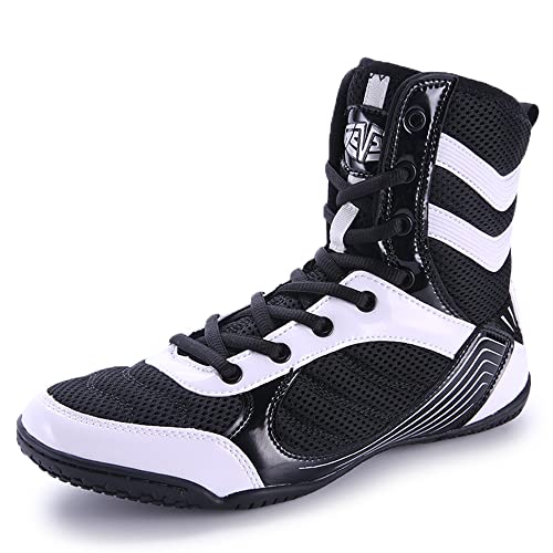 Youngtie Ringerschuhe für Herren Boxschuhe Sportschuhe für Damen Profi-Fitnesstraining Boxstiefel für Damen und Herren Schwarz EU 43 von Youngtie