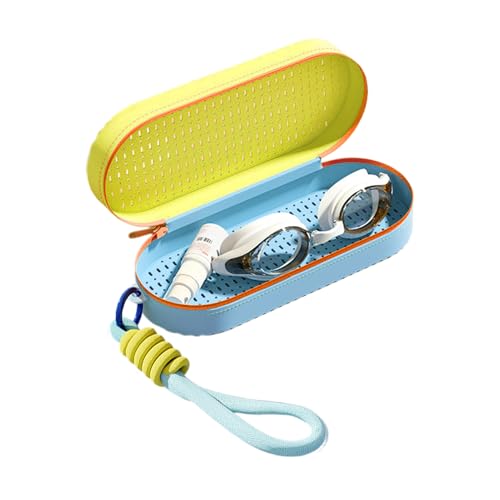 Youngwier Goggle Case, Schwimmbrillenfall - Silikonschutzfälle,Schwimmausrüstung, Schwimmgläserschutzbox mit Lanyard für Kinder Erwachsene von Youngwier