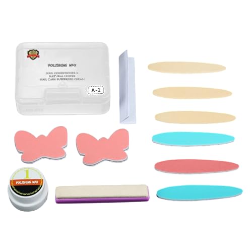 Youngwier Nagelpolierer und Glanz Set,Nagelbuffer Und Glanzwachs | Maniküre Zubehör Nagelverstärker für Frauen Studio Wohnung Badezimmer von Youngwier