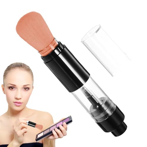 Youngwier Prägepuderpinsel, Foundation-Pinsel für Rouge-Bronzer - Einziehbarer Puderpinsel-Applikatorpinsel - Tragbares Applikator-Werkzeug mit weichen Borsten für Frauen, Freundin, Mutter, Ehefrau von Youngwier