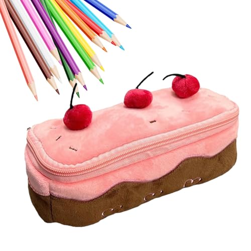 Youngwier Süßes Federmäppchen, niedliches Federmäppchen ästhetisch, Kirsche Federmäppchen mit großem Fassungsvermögen, Federmäppchen für Mädchen, Rosa Federmäppchen, Federmäppchen mit Reißverschluss von Youngwier