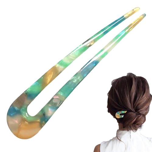 Youngwier U-förmige Haarnadeln für French Twist,French Twist Haarnadel,Haarnadeln Clips - Große Acryl-, U-förmige für Dutts für Frauen mit langem und dickem Haar von Youngwier