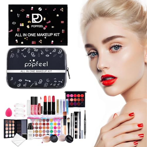 Youngwier Vollgesichts-Make-up-Set, Make-up-Set für Frauen, komplettes Set,27-teiliges Reise-Make-up-Set für Damen - Professionelles Make-up-Set, komplette Make-up-Sets, Make-up-Kosmetikset für Damen von Youngwier