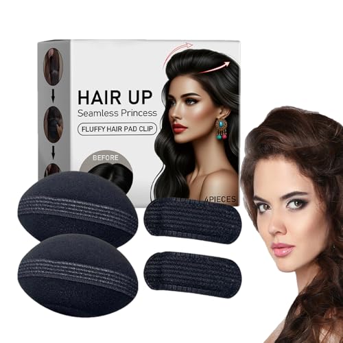 Youngwier Volume Haarbasen, Haarbeule -Clip für Volumen | 4x Haarstyling Clip für Volumen | 4 Pack unsichtbare Bun Pad -Werkzeugzubehör für lange Frauen Lady Hochzeiten jeden Tag Gebrauch von Youngwier