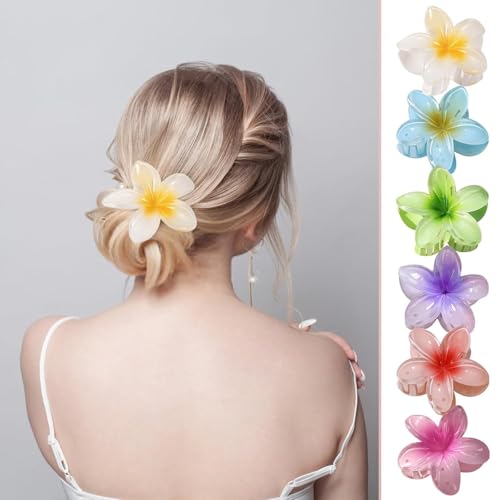 6 Stück Haarklammer Blume Damen Mädchen Rutschfeste Blumen Haarklammern Egg Flower Hair Claw Clips Acryl Haarspange für Dickes Dünnes Haar Elegante Haarspangen Haarkralle Haarstyling Zubehör (B) von Youning