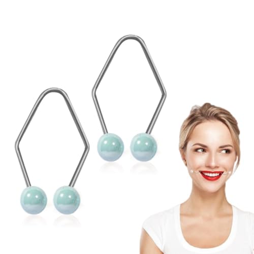 Youning 2 Stück Natürlich Grübchen Macher für Wangen Grübchen Macher Gesicht Grübchen Macher Perlen Dimple Maker Grübchen Trainer für Damen Mädchen Smile Gesichtstrainer (Blau) von Youning