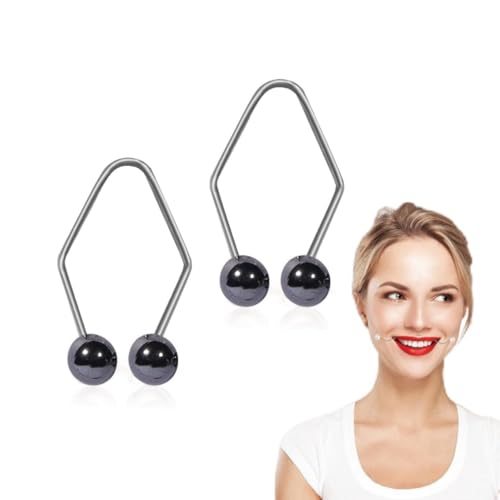 Youning 2 Stück Natürlich Grübchen Macher für Wangen Grübchen Macher Gesicht Grübchen Macher Perlen Dimple Maker Grübchen Trainer für Damen Mädchen Smile Gesichtstrainer (Schwarz) von Youning