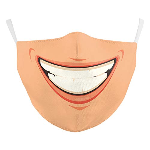 Youning 3D Mundschutz Multifunktionstuch Damen Herren Clown Ugly Lustig Lippen 3D Mund und Nasenschutz Waschbar Wiederverwendbar Mundschutz mit Motiv Weihnachten (Einheitsgröße, C6-1FS) von Youning