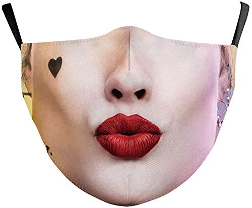 Youning 3D Mundschutz Multifunktionstuch Damen Herren Clown Ugly Lustig Lippen 3D Mund und Nasenschutz Waschbar Wiederverwendbar Mundschutz mit Motiv Weihnachten von Youning