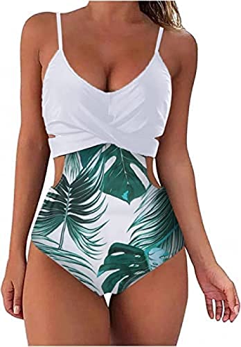 Youning Badeanzug Damen Bauchweg Einteiler Push Up Bademode Damen Neckholder Triangel V Ausschnitt Badeanzug Sexy Shape Badeanzüge Sommer Strandmode Swimsuits One Piece Monokini Schwimmanzug von Youning