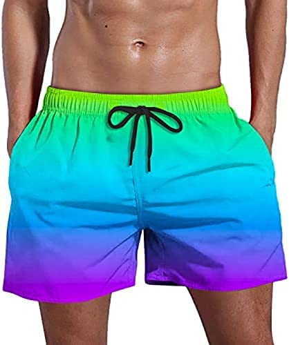 Youning Badehose Herren Schnelltrocknend Badeshorts Sommer Farbverlauf Schwimmhose Boardshorts Swim Shorts mit Verstellbarem Tunnelzug Sport Strandhose Lässige Badeshorts Herren Surfen Badehose von Youning