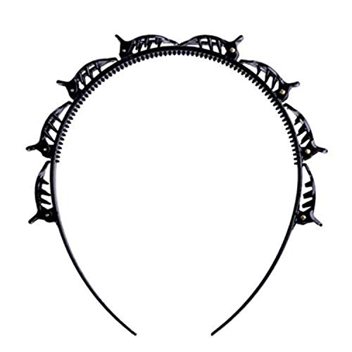 Youning Frisurenhilfe Haarreif mit Klammern, Unisex Metall Stirnband Haarbänder Haarreifen Haarnadeln Friseurbedarf, Haarbänder für Frauen,Stirnbänder Haarhalter Haarschmuck Haarband (Schwarz) von Youning