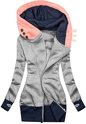 Youning Jacke Damen Sweatjacke Kapuzenjacke Hoodie mit Kapuze Reißverschluss Slim Herbst Winter Winddichte Lang Mantel Übergangsjacke Wintermantel Langärmliges Sweatshirt Youning Jacke Damen Sweatjacke Kapuzenjacke Hoodie mit Kapuze Reißverschluss Slim Herbst Winter Winddichte Lang Mantel Übergangsjacke Wintermantel Langärmliges Sweatshirt von Youning