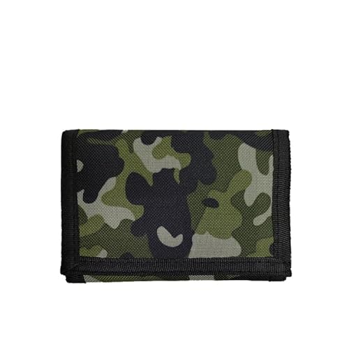 Youning Slim Geldbeutel Camouflage Geldbörse Kinder Kleines Portmonee Junge Mädchen Geldbörse mit Ketten Clip Reißverschluss Herren Dreifache Geldtasche Faltbare Wallet (Tarnfarbe Grün) von Youning