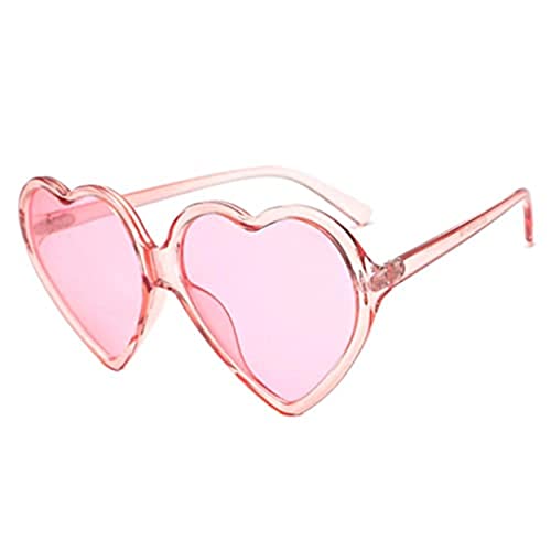 Youning Sonnenbrille Damen Vintage Große Rahmen Herz Sonnenbrille UV-Brille Hippi Brille Frauen Retro Vintage Brille Nachtsichtbrille Eyewear Travel Sonnenbrillen Damenbrillen (Rosa) von Youning