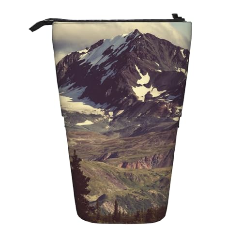 Alaska Mountains Teleskop Federmäppchen Bleistifthalter für Büro Stehender Bleistifthalter Pop Up Bleistift Tasche Stift Tasche Box Schreibwaren Organizer Box für Arbeit, Schwarz , Einheitsgröße, von YoupO