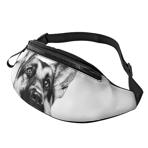 Bauchtasche mit Deutschem Schäferhund für Damen und Herren, modische Hüfttasche, Crossbody-Bauchtaschen für Wandern, Laufen, Reisen, Schwarz , Einheitsgröße, Reise-Kleidersack von YoupO