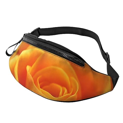 Bauchtasche mit Rosenblüten für Damen und Herren, modische Hüfttasche, Crossbody-Bauchtaschen für Wandern, Laufen, Reisen, Hüfttasche, Schwarz , Einheitsgröße, Reise-Kleidersack von YoupO