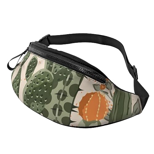 Bauchtasche mit grünem Kaktus, für Damen und Herren, modische Hüfttasche, Crossbody-Bauchtaschen für Wandern, Laufen, Reisen, Hüfttasche, Schwarz , Einheitsgröße, Reise-Kleidersack von YoupO