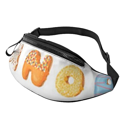 Bauchtasche mit pinkem Wort, Cartoon-Donut, für Damen und Herren, modische Hüfttasche, Crossbody-Bauchtaschen zum Wandern, Laufen, Reisen, Schwarz , Einheitsgröße, Reise-Kleidersack von YoupO