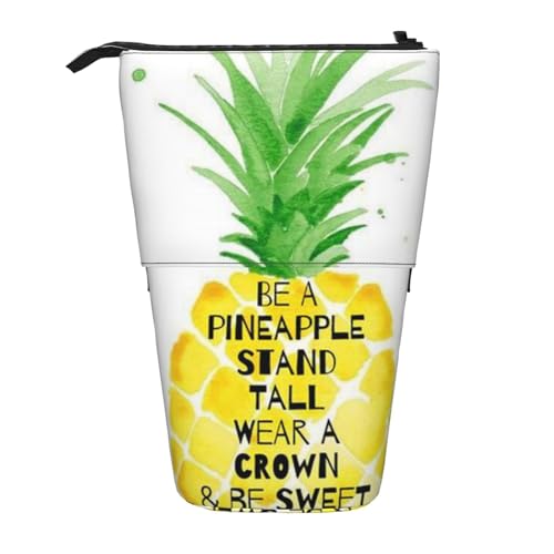 Be a Pineapple Teleskop Federmäppchen Stifthalter für Büro Stehender Bleistifthalter Pop Up Bleistift Tasche Stift Tasche Box Schreibwaren Organizer Box für Arbeit, Schwarz , Einheitsgröße, von YoupO