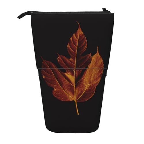 Brown Leaf Schwarz Teleskop Bleistift Fall Bleistift Halter für Büro Stehender Bleistifthalter Pop up Bleistift Tasche Stift Tasche Box Schreibwaren Organizer Box für Arbeit, Schwarz , Einheitsgröße, von YoupO