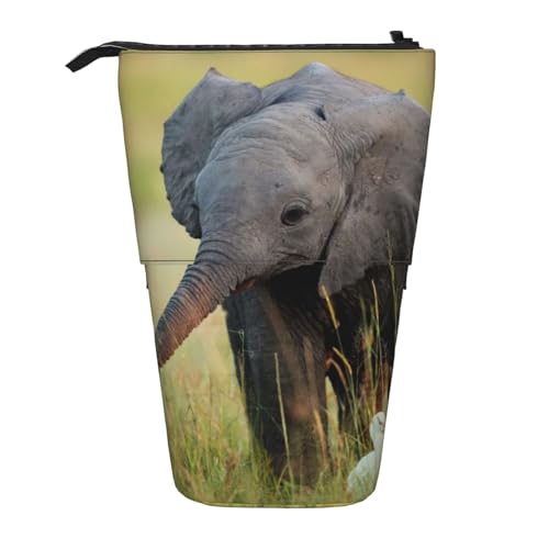 Elefant Teleskop Federmäppchen Bleistifthalter für Büro Stehender Bleistifthalter Pop up Bleistift Tasche Stift Tasche Box Schreibwaren Organizer Box für Arbeit, Schwarz , Einheitsgröße, von YoupO