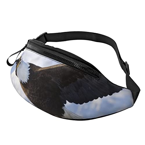 Flying Eagle Bauchtasche für Damen und Herren, modische Hüfttasche, Crossbody-Bauchtaschen für Wandern, Laufen, Reisen, Schwarz , Einheitsgröße, Reise-Kleidersack von YoupO