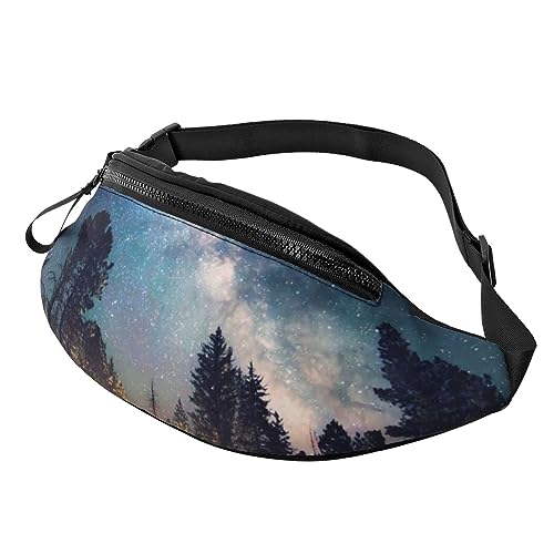 Galaxy Night Sky Bauchtasche für Damen und Herren, modische Hüfttasche, Crossbody-Bauchtaschen für Wandern, Laufen, Reisen, Schwarz , Einheitsgröße, Reise-Kleidersack von YoupO