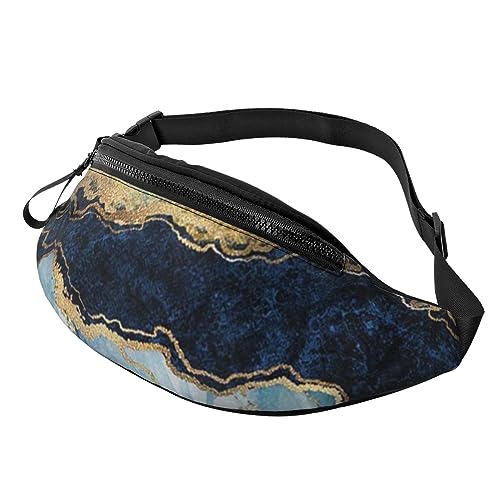 Gürteltasche für Damen und Herren, Marmor, marineblau, gemischt, modische Hüfttasche, Crossbody-Bauchtaschen für Wandern, Laufen, Reisen, Schwarz , Einheitsgröße, Reise-Kleidersack von YoupO