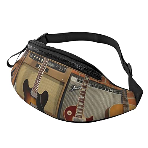 Guitar Collection Bauchtasche für Damen und Herren, modische Hüfttasche, Crossbody-Bauchtaschen für Wandern, Laufen, Reisen, Schwarz , Einheitsgröße, Reise-Kleidersack von YoupO