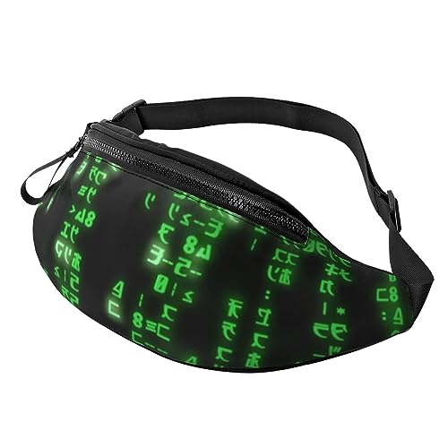 Hacker Age Bauchtasche für Damen und Herren, modische Hüfttasche, Crossbody-Bauchtaschen für Wandern, Laufen, Reisen, Hüfttasche, Schwarz , Einheitsgröße, Reise-Kleidersack von YoupO