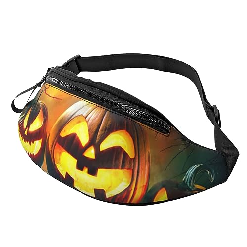 Halloween-Kürbis-Bauchtasche für Damen und Herren, modische Hüfttasche, Crossbody-Bauchtaschen für Wandern, Laufen, Reisen, Hüfttasche, Schwarz , Einheitsgröße, Reise-Kleidersack von YoupO