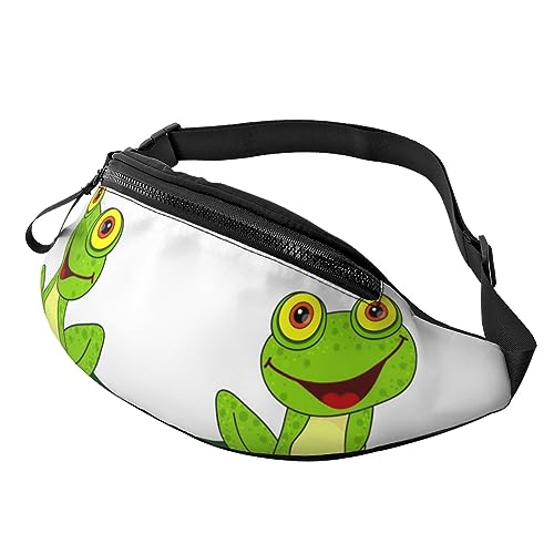 Happy Frog Bauchtasche für Damen und Herren, modische Hüfttasche, Crossbody-Bauchtaschen zum Wandern, Laufen, Reisen, Schwarz , Einheitsgröße, Reise-Kleidersack von YoupO