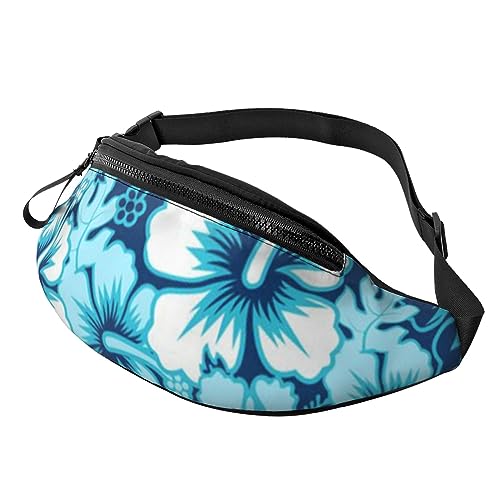 Hawaii Flower Fanny Pack für Damen Herren Mode Hüfttasche Crossbody Bauchtaschen für Wandern Laufen Reisen Hüfttasche, Schwarz , Einheitsgröße, Reise-Kleidersack von YoupO