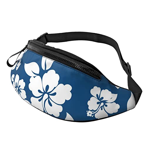 Hawaii Flower Fanny Pack für Damen Herren Mode Hüfttasche Crossbody Bauchtaschen für Wandern Laufen Reisen Hüfttasche, Schwarz , Einheitsgröße, Reise-Kleidersack von YoupO