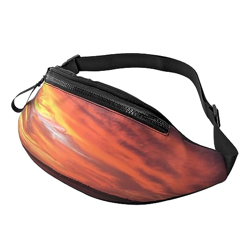 Hervey Bay Sunset Cruise Bauchtasche für Damen und Herren, modische Hüfttasche, Crossbody-Bauchtaschen für Wandern, Laufen, Reisen, Schwarz , Einheitsgröße, Reise-Kleidersack von YoupO