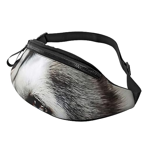 Husky Dog Bauchtasche für Damen und Herren, modische Hüfttasche, Crossbody-Bauchtaschen für Wandern, Laufen, Reisen, Schwarz , Einheitsgröße, Reise-Kleidersack von YoupO